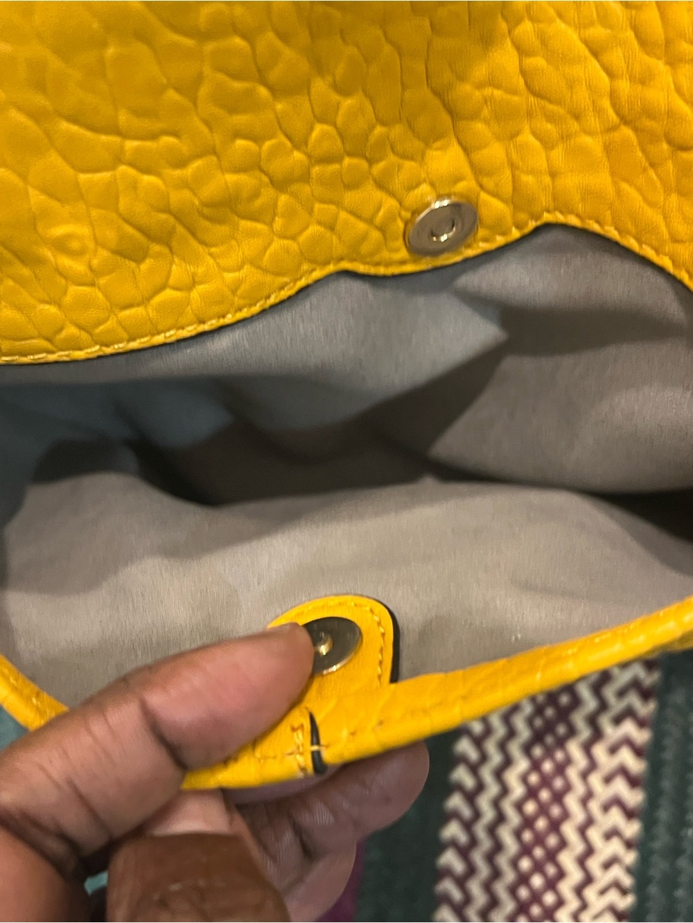 Vince Camuto Mustard Pebbled Leather Crossbody - Picture 3 of 9